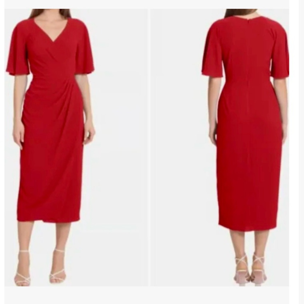 •NWT Maggy London Red Cocktail Dress Sz 8 - Picture 3 of 9